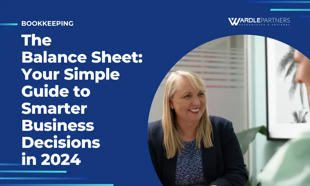 Expert bookkeeper discussing balance sheet with a client